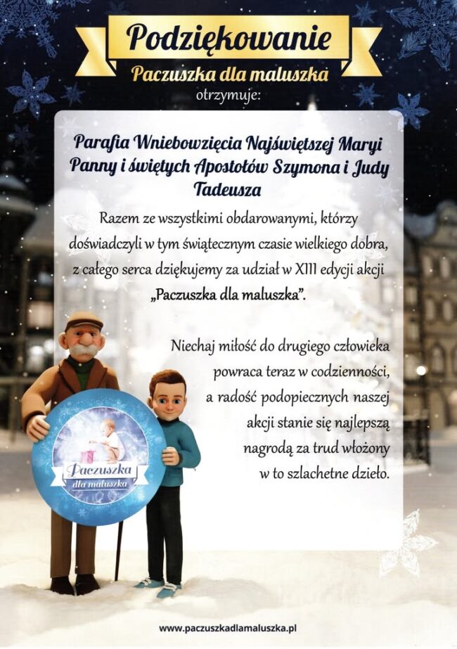 Dotarły do nas podziękowania od organizatorów świątecznej akcji "Paczuszka dla maluszka". Korzystając z okazj…