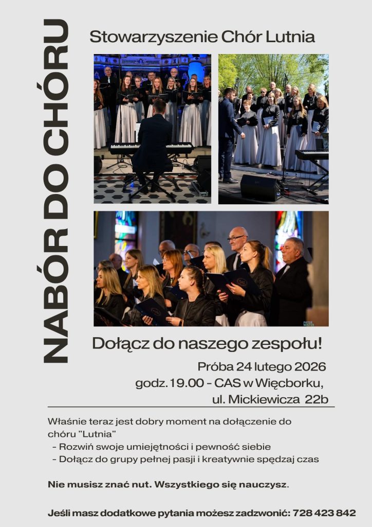Prowadzimy nabór do Chóru Lutnia - zapraszamy do wspólnego śpiewu na cześć Pana!